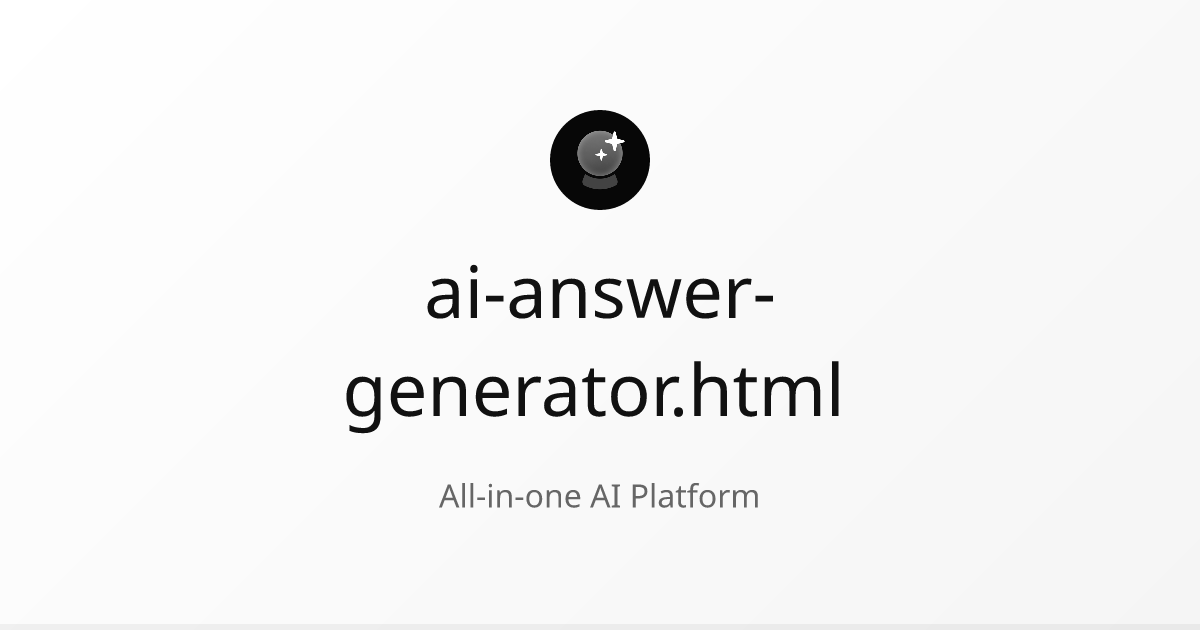 Ai answer generator