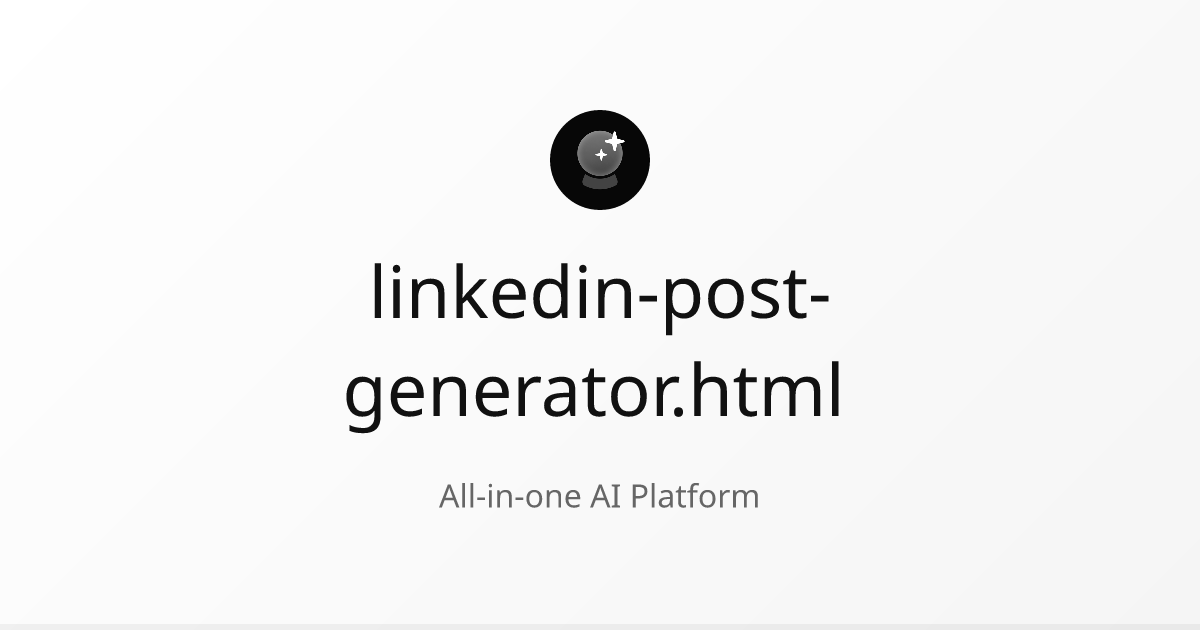 LinkedIn Post Generator